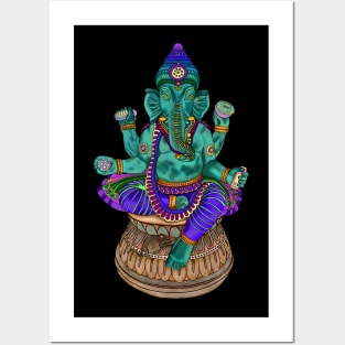 Green Ganesh Posters and Art